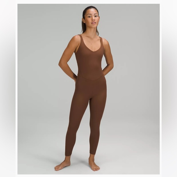 lululemon athletica Pants - NWT Lululemon Align Ribbed Bodysuit 25” Roasted Brown size 12 Buttery soft